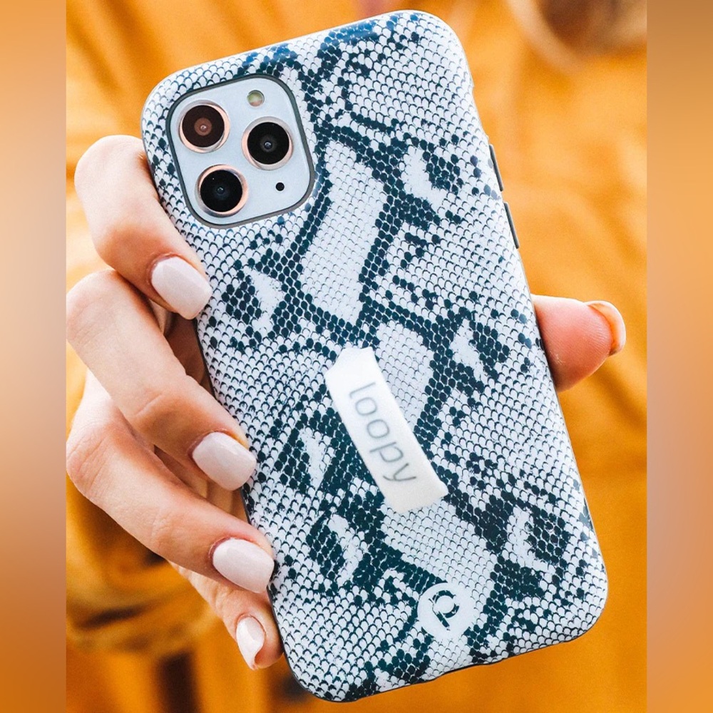 Loopy Cases White Snakeskin iPhone 14 Pro Phone Case